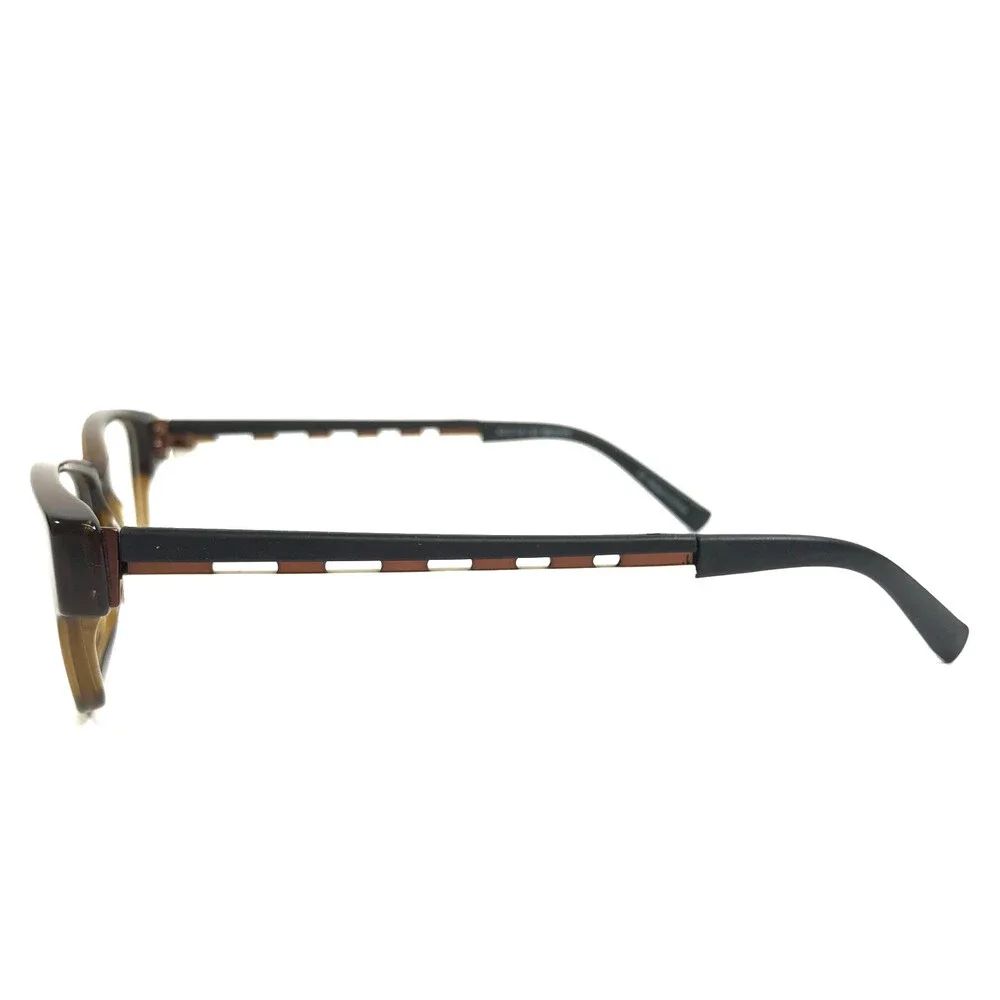 Interchangeables by Bulova Eyeglasses Frames CHAMPION Brown Rectangle 53-15-135